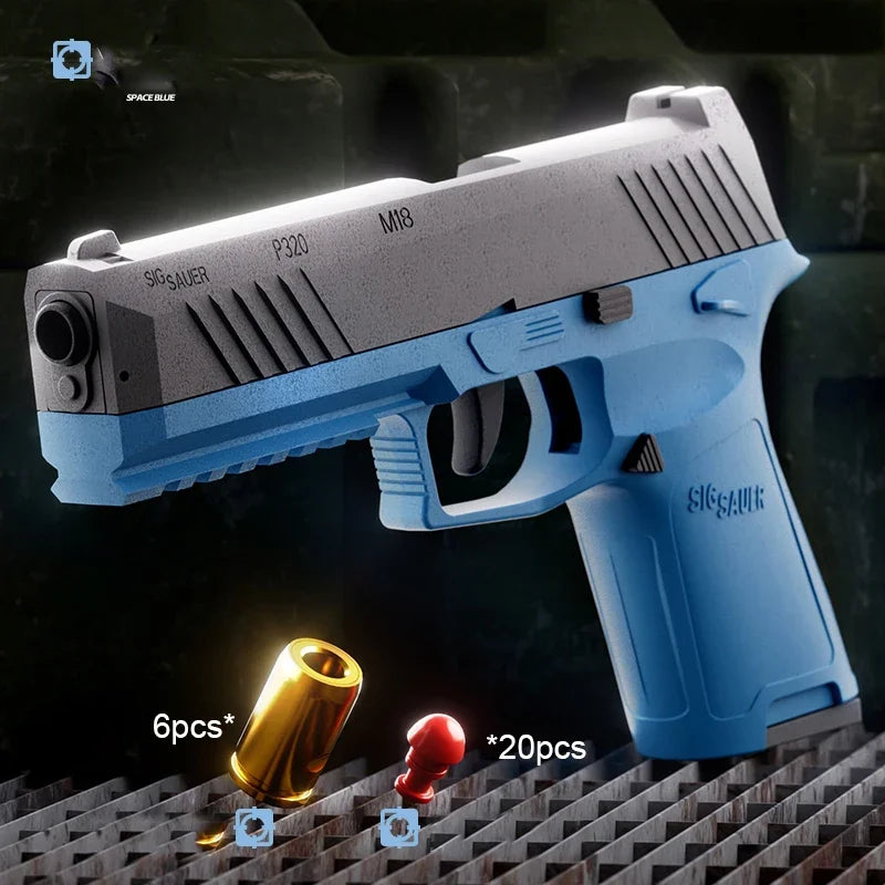 G17 Pistol Shell Throwing Continuous Firing Blowback Soft Bullet Gun Empty Hanging Birthday Gift