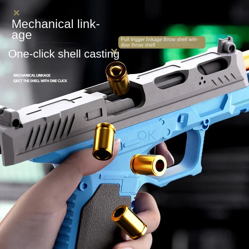 G17 Pistol Shell Throwing Continuous Firing Blowback Soft Bullet Gun Empty Hanging Birthday Gift