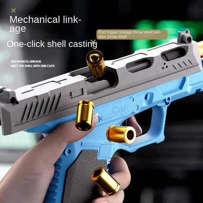 G17 Pistol Shell Throwing Continuous Firing Blowback Soft Bullet Gun Empty Hanging Birthday Gift
