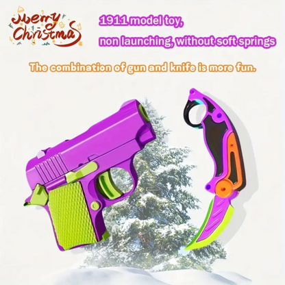 2pcs Fidget Toy Set Claw Knife mini Gun