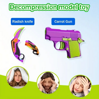 2pcs Fidget Toy Set Claw Knife mini Gun