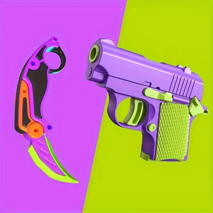 2pcs Fidget Toy Set Claw Knife mini Gun