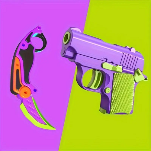 2pcs Fidget Toy Set Claw Knife mini Gun