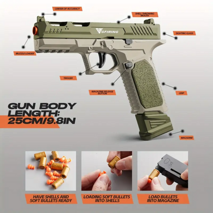 Auto Eject Toy Gun Soft Bullet Pistol