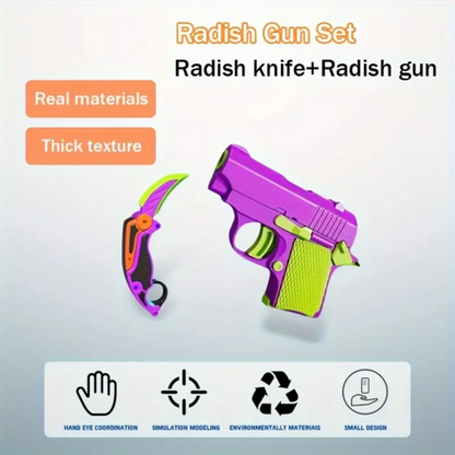 2pcs Fidget Toy Set Claw Knife mini Gun