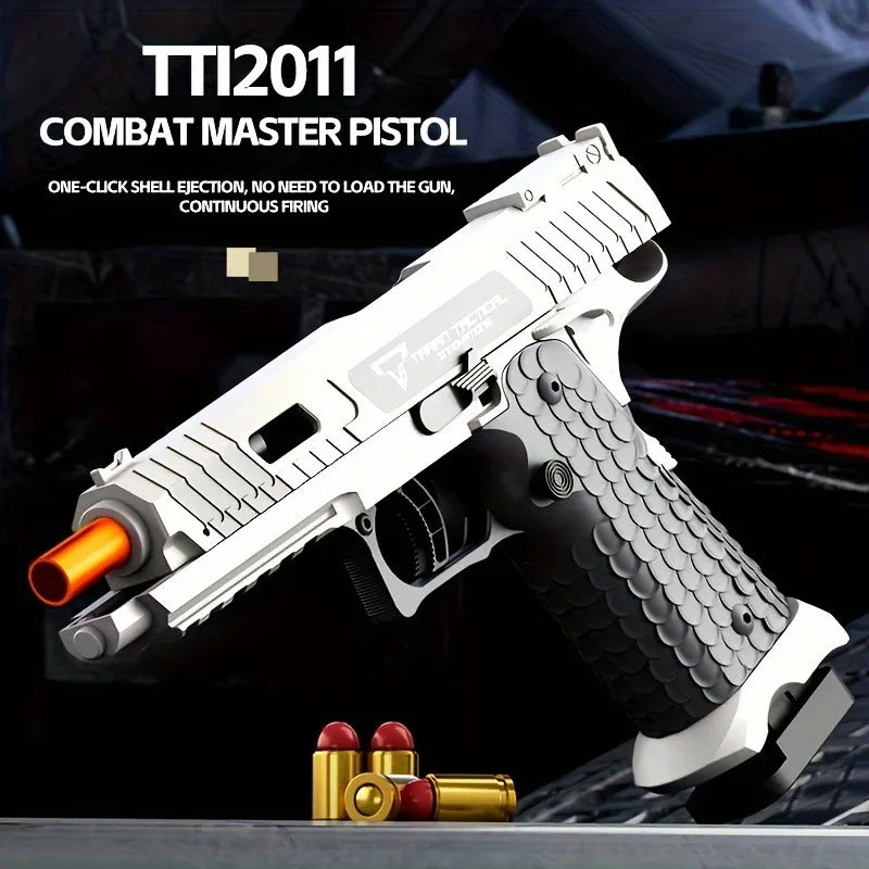 TTI 2011 Pistol Shell Throwing Continuous Firing Blowback Soft Bullet Gun Empty Hanging Birthday Gift
